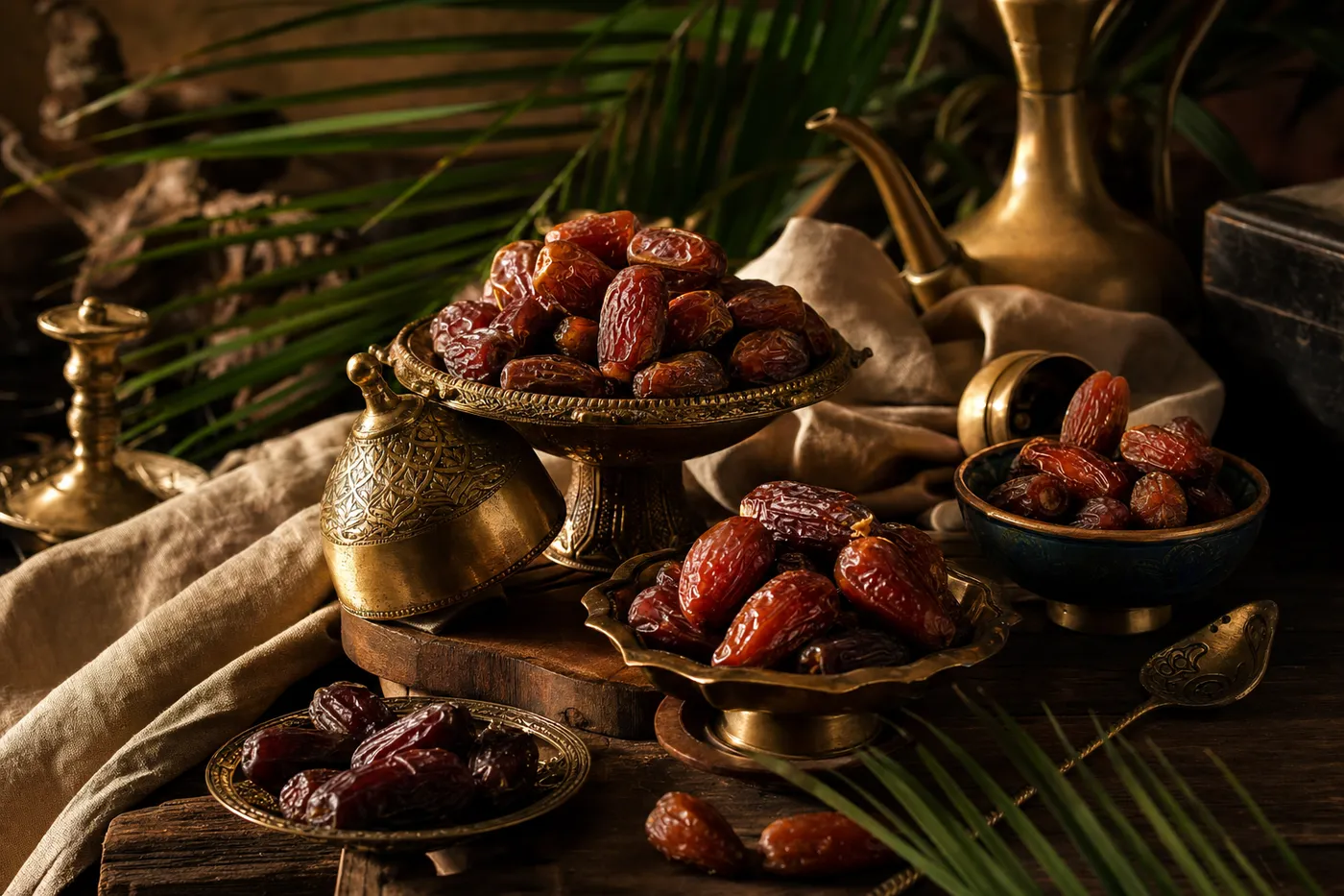 Penataan heritage aneka kurma premium impor Kurma Barari dalam nuansa hangat mewah